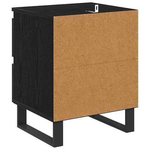 vidaXL Bedside Cabinet Black oak 40 x 35 x 50 cm Engineered wood