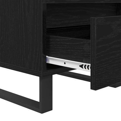 vidaXL Bedside Cabinet 2 pcs Black oak 40 x 35 x 50 cm Engineered wood