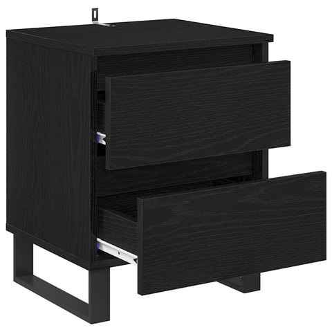 vidaXL Bedside Cabinet 2 pcs Black oak 40 x 35 x 50 cm Engineered wood