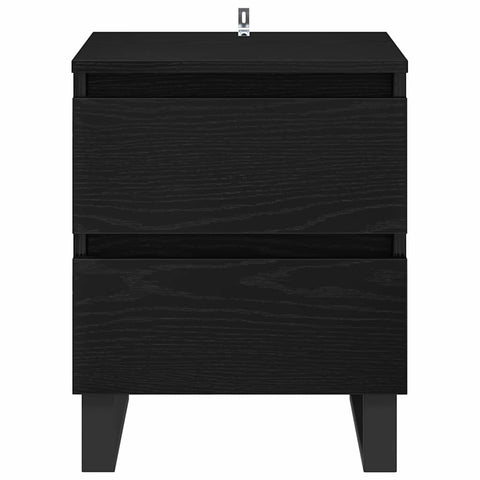 vidaXL Bedside Cabinet 2 pcs Black oak 40 x 35 x 50 cm Engineered wood