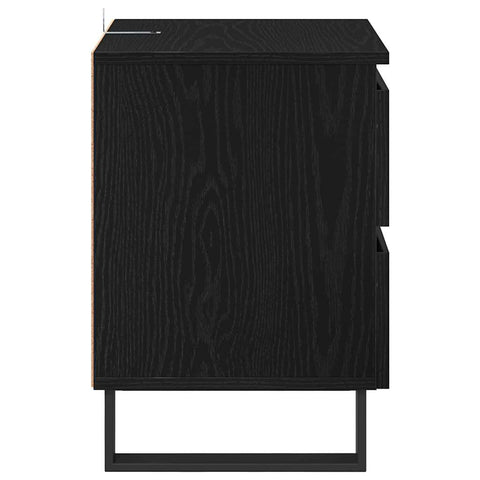 vidaXL Bedside Cabinet 2 pcs Black oak 40 x 35 x 50 cm Engineered wood