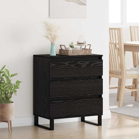 vidaXL Sideboard with Drawer Black Oak 60 x 35 x 70 cm Engineered Wood