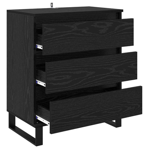 vidaXL Sideboard with Drawer Black Oak 60 x 35 x 70 cm Engineered Wood