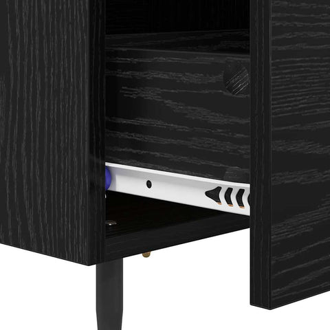 vidaXL Bedside Cabinet Black oak 40 x 35 x 47.5 cm Engineered wood