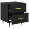 vidaXL Bedside Cabinet Black oak 40 x 35 x 47.5 cm Engineered wood
