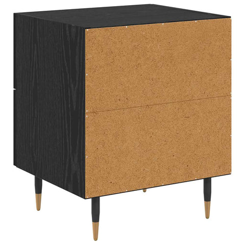 vidaXL Bedside Cabinet Black oak 40 x 35 x 47.5 cm Engineered wood