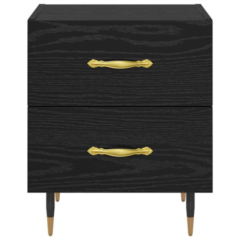 vidaXL Bedside Cabinet Black oak 40 x 35 x 47.5 cm Engineered wood