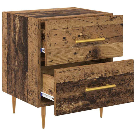 vidaXL Bedside Cabinet with Drawer 2 pcs Old Wood 40 x 35 x 47.5 cm