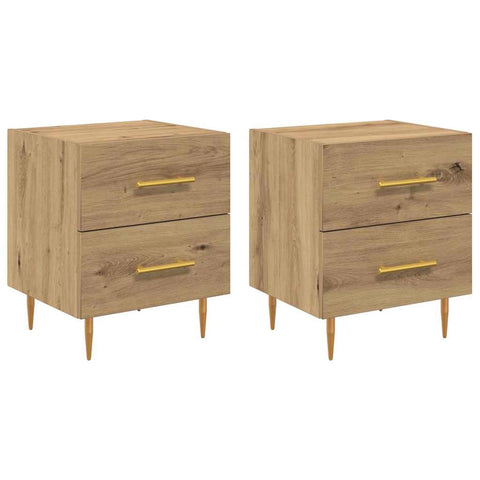 vidaXL Bedside Cabinet with Drawer 2 pcs Artisan Oak 40 x 35 x 47.5 cm