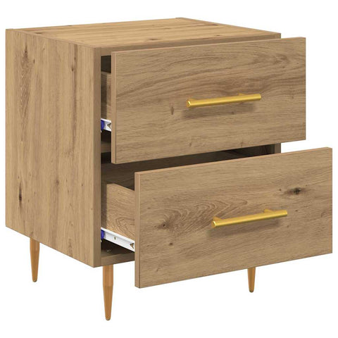 vidaXL Bedside Cabinet with Drawer 2 pcs Artisan Oak 40 x 35 x 47.5 cm