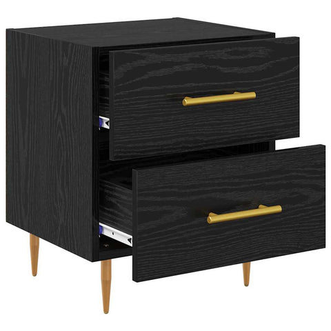 vidaXL Bedside Cabinet Black Oak 40 x 35 x 47.5 cm Engineered Wood