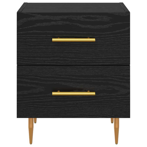 vidaXL Bedside Cabinet Black Oak 40 x 35 x 47.5 cm Engineered Wood