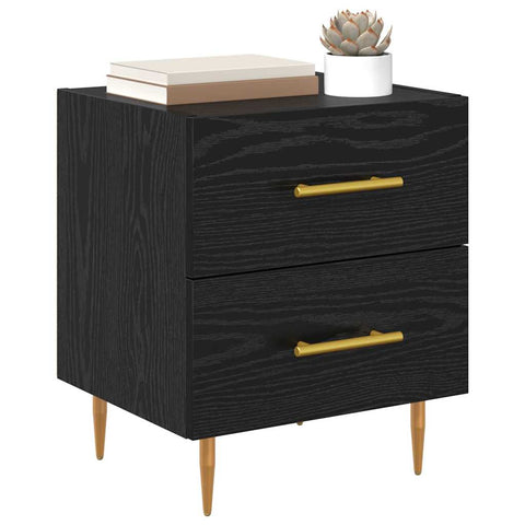 vidaXL Bedside Cabinet Black Oak 40 x 35 x 47.5 cm Engineered Wood