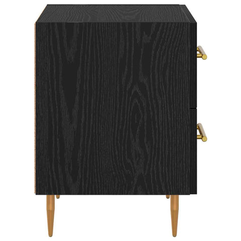 vidaXL Bedside Cabinet Black Oak 40 x 35 x 47.5 cm Engineered Wood