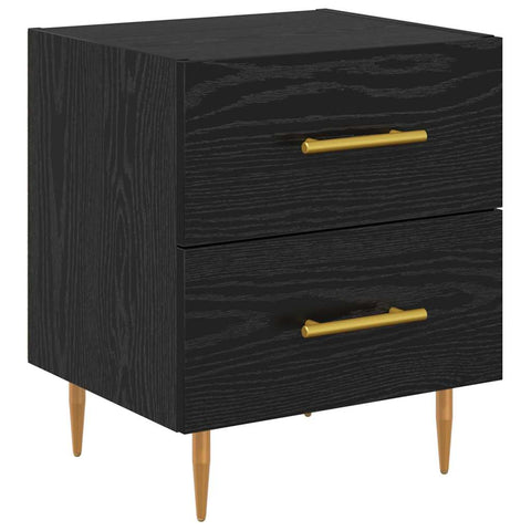 vidaXL Bedside Cabinet with Drawer 2 pcs Black Oak 40 x 35 x 47.5 cm