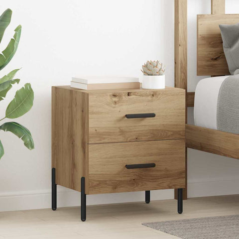 vidaXL Bedside Cabinet with Drawer 2 pcs Artisan oak 40 x 35 x 47.5 cm