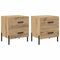 vidaXL Bedside Cabinet with Drawer 2 pcs Artisan oak 40 x 35 x 47.5 cm
