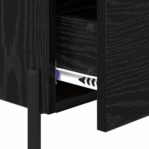 vidaXL Bedside Cabinet with Drawer 2 pcs Black oak 40 x 35 x 47.5 cm