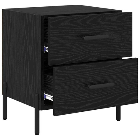 vidaXL Bedside Cabinet with Drawer 2 pcs Black oak 40 x 35 x 47.5 cm