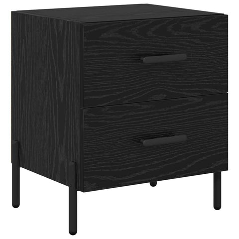 vidaXL Bedside Cabinet with Drawer 2 pcs Black oak 40 x 35 x 47.5 cm
