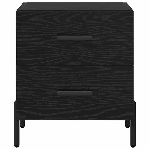vidaXL Bedside Cabinet with Drawer 2 pcs Black oak 40 x 35 x 47.5 cm