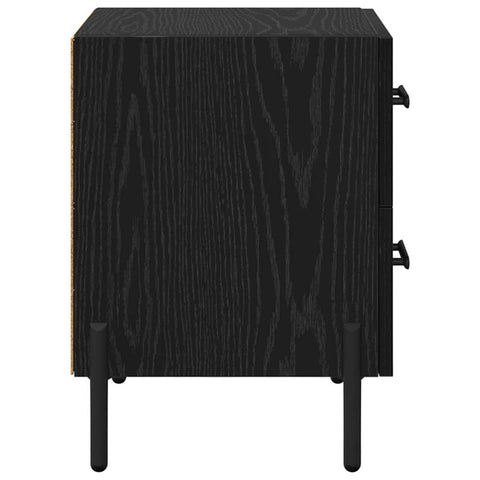 vidaXL Bedside Cabinet with Drawer 2 pcs Black oak 40 x 35 x 47.5 cm