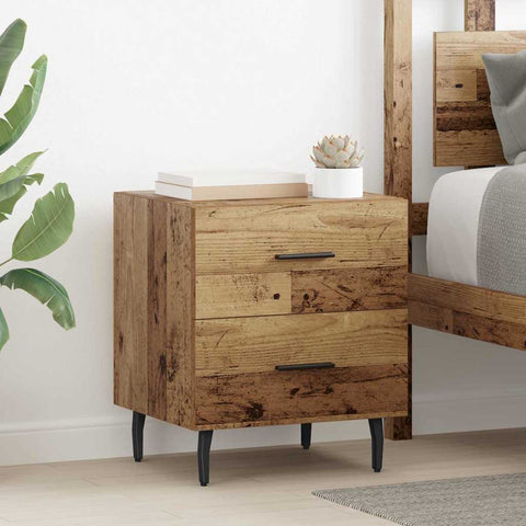 vidaXL Bedside Cabinet Old wood 40 x 35 x 47.5 cm Engineered wood