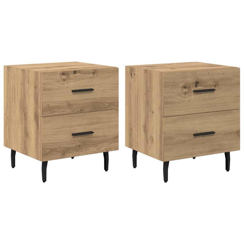 vidaXL Bedside Cabinet with Drawer 2 pcs Artisan oak 40 x 35 x 47.5 cm