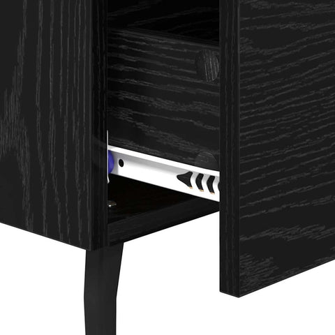 vidaXL Bedside Cabinet Black oak 40 x 35 x 47.5 cm Engineered wood