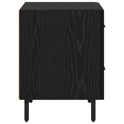 vidaXL Bedside Cabinet Black oak 40 x 35 x 47.5 cm Engineered wood
