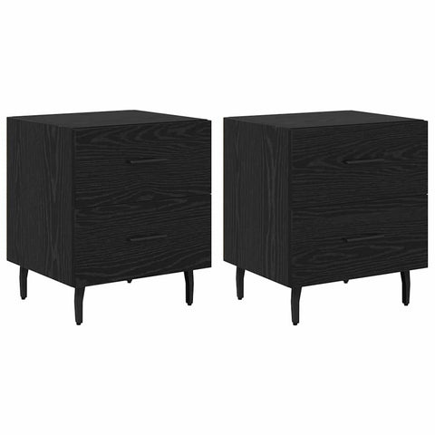 vidaXL Bedside Cabinet with Drawer 2 pcs Black oak 40 x 35 x 47.5 cm