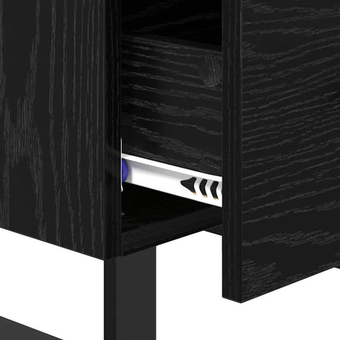 vidaXL Bedside Cabinet Black oak 40 x 35 x 47.5 cm Engineered wood