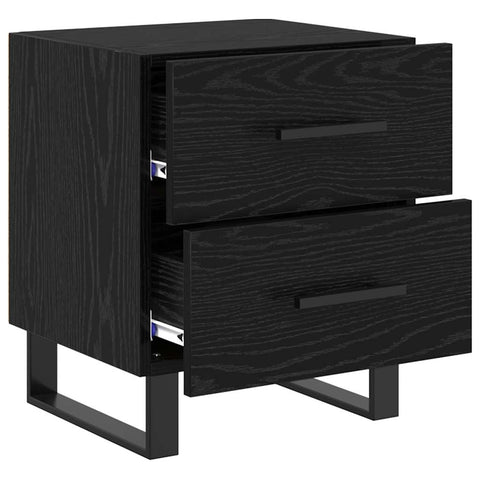 vidaXL Bedside Cabinet Black oak 40 x 35 x 47.5 cm Engineered wood
