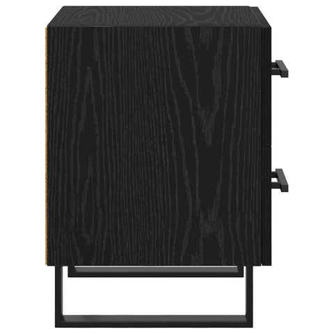 vidaXL Bedside Cabinet Black oak 40 x 35 x 47.5 cm Engineered wood
