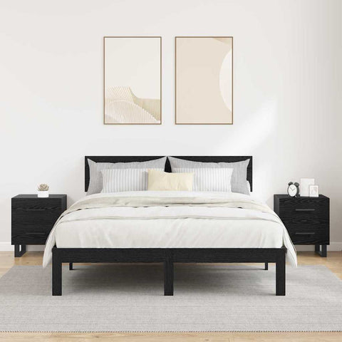 vidaXL Bedside Cabinets with Drawer 2 pcs Black oak 40 x 35 x 47.5 cm