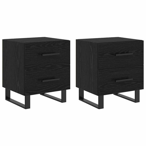 vidaXL Bedside Cabinets with Drawer 2 pcs Black oak 40 x 35 x 47.5 cm