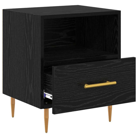 vidaXL Bedside Table Black 40 x 35 x 47.5 cm Engineered wood