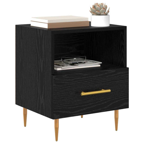 vidaXL Bedside Table Black 40 x 35 x 47.5 cm Engineered wood