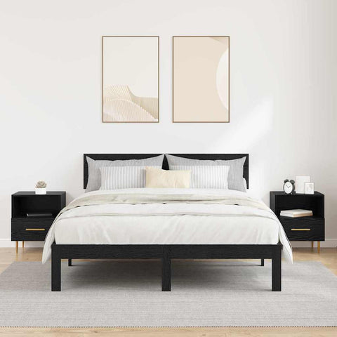 vidaXL Bedside Table 2 pcs Black 40 x 35 x 47.5 cm Engineered wood