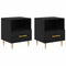 vidaXL Bedside Table 2 pcs Black 40 x 35 x 47.5 cm Engineered wood