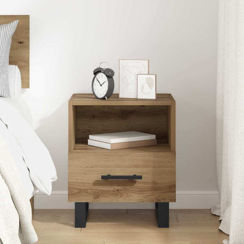 vidaXL Bedside Cabinet Artisan oak 40 x 35 x 47.5 cm Engineered wood