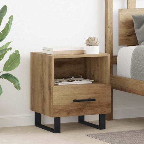 vidaXL Bedside Cabinet with Drawer 2 pcs Artisan oak 40 x 35 x 47.5 cm