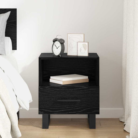 vidaXL Bedside Cabinet Black oak 40 x 35 x 47.5 cm Engineered wood
