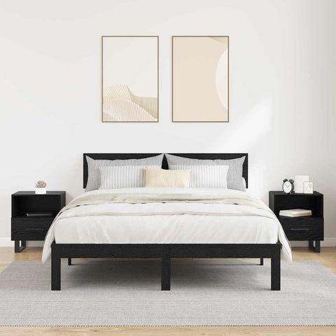 vidaXL Bedside Cabinet with Drawer 2 pcs Black oak 40 x 35 x 47.5 cm