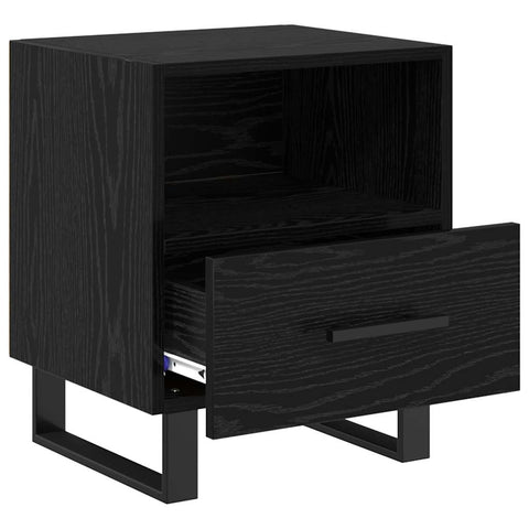 vidaXL Bedside Cabinet with Drawer 2 pcs Black oak 40 x 35 x 47.5 cm