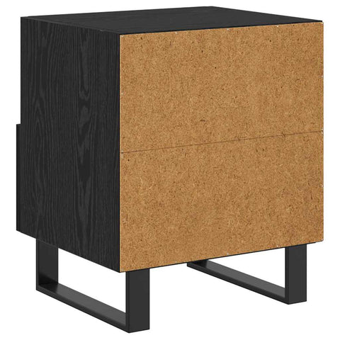 vidaXL Bedside Cabinet with Drawer 2 pcs Black oak 40 x 35 x 47.5 cm