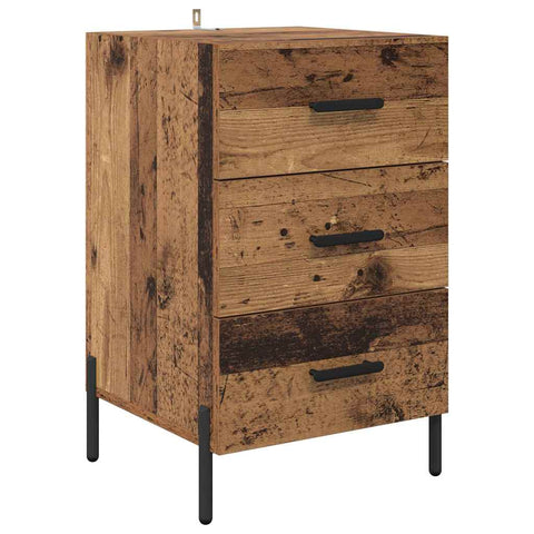 vidaXL Bedside Cabinet Old wood 40 x 40 x 66 cm Engineered wood