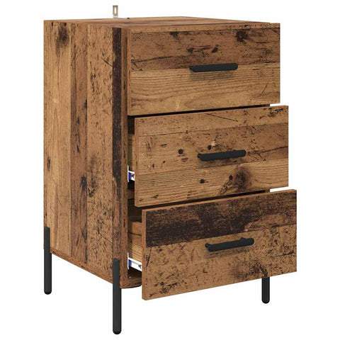 vidaXL Bedside Cabinet Old wood 40 x 40 x 66 cm Engineered wood