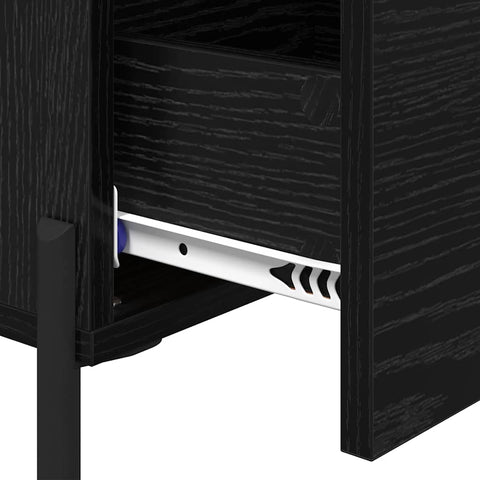 vidaXL Bedside Cabinet Black oak 40 x 40 x 66 cm Engineered wood