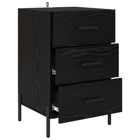 vidaXL Bedside Cabinet Black oak 40 x 40 x 66 cm Engineered wood